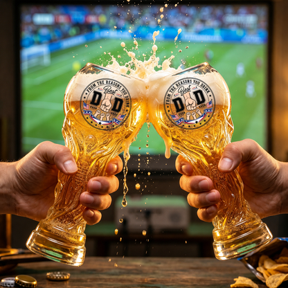 Best Dad Ever Ever From The Reasons You Drink Personalized Trophy Beer Glass - Match Day Beer Glass, Birthday Gift for Him, Gift for Dad