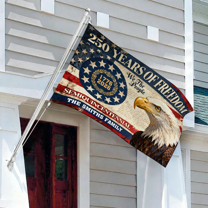250 Years of Freedom American Flag - Semiquincentennial Eagle Flag - Personalized House Flag