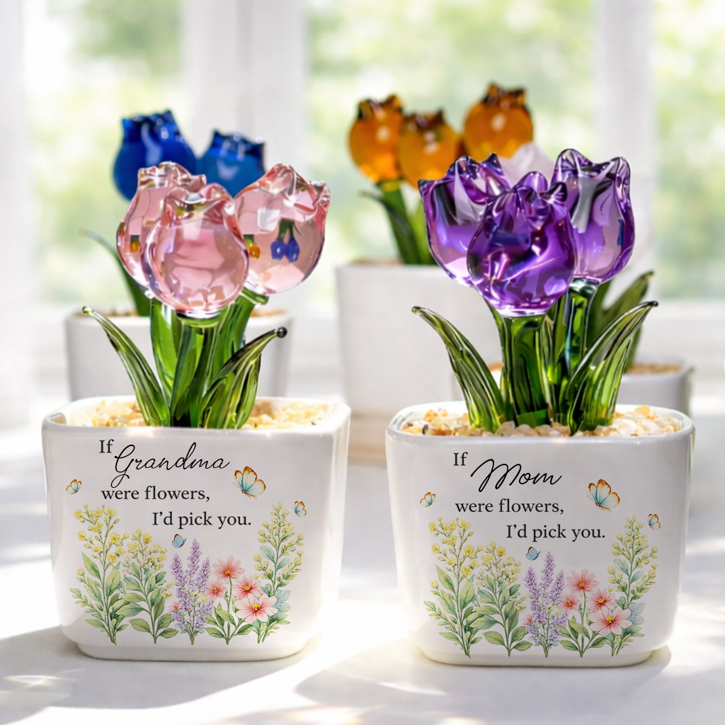 Always Love You Flowers - Personalized Custom Glass Everlasting Tulips
