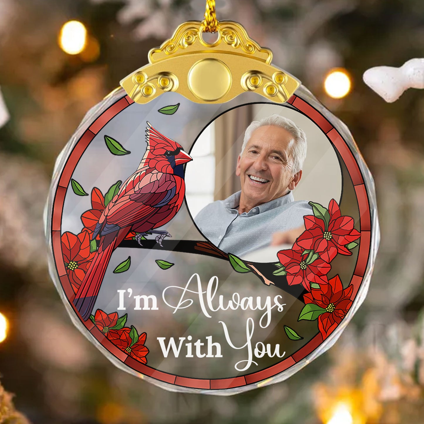 I am Always With You - Personalized Glass Ornament With Silver and Gold Cap