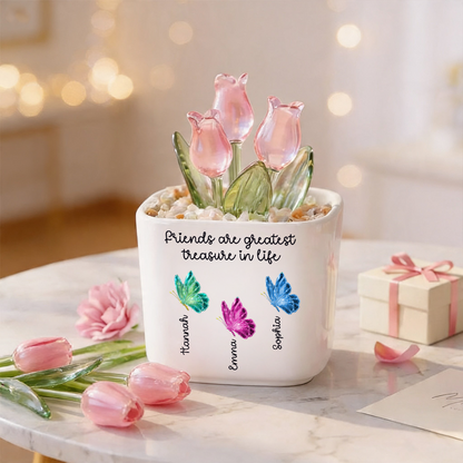 Friends Forever - Personalized Custom Glass Everlasting Flowers