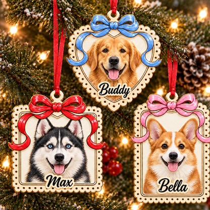 Custom Pet Photo Heart Gifts for Pet Lovers - Real 3D Relief Ornament
