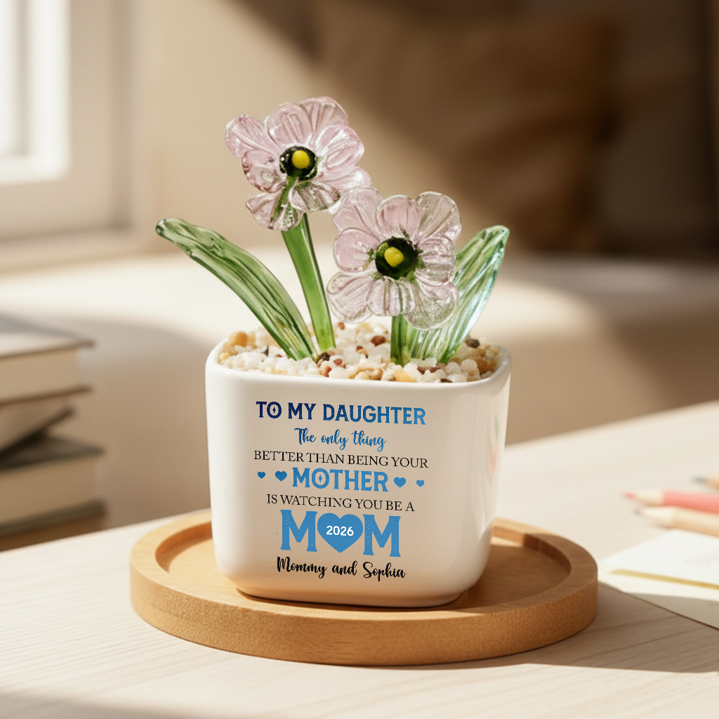 Floral To My Daughter - Personalized Custom Glass Everlasting Flowers