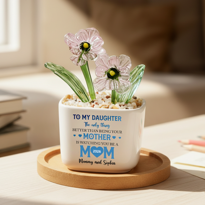 Floral To My Daughter - Personalized Custom Glass Everlasting Flowers