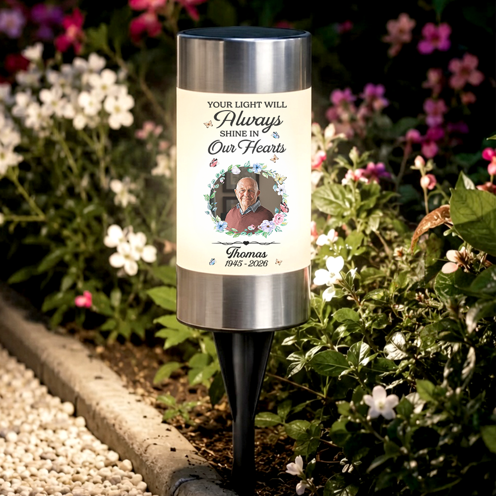 Forever Loved Solar Garden Light - Personalized Memorial Sympathy Gifts For Loss Of Mom, Dad