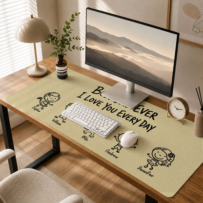 Best Dad Ever - Personalized Leather Desk Mat