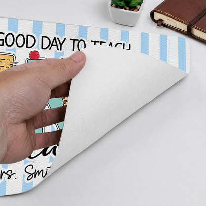 Teacher Desk Mat Teach Tiny Humans - Personalized Leather Desk Mat