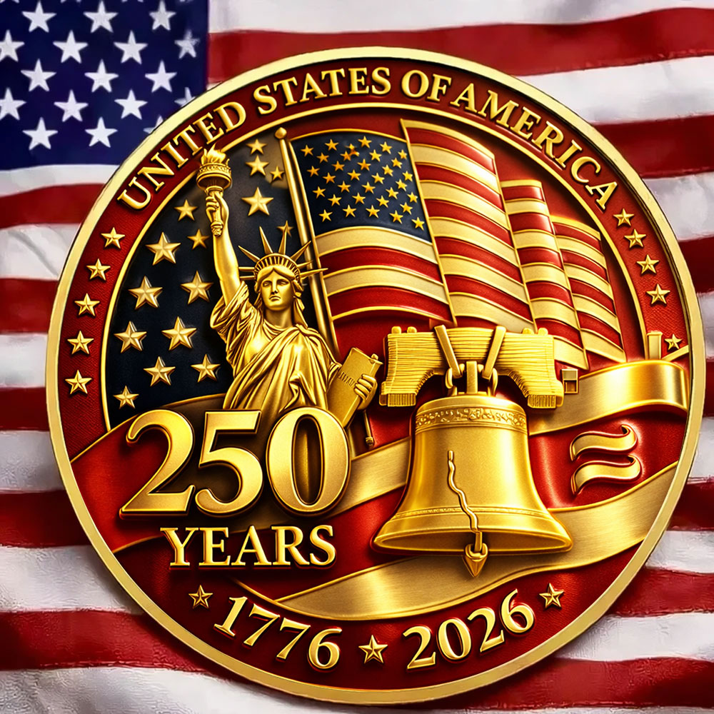 250th Anniversary United States Of America - Commemorative Challenge Coin 1776-2026