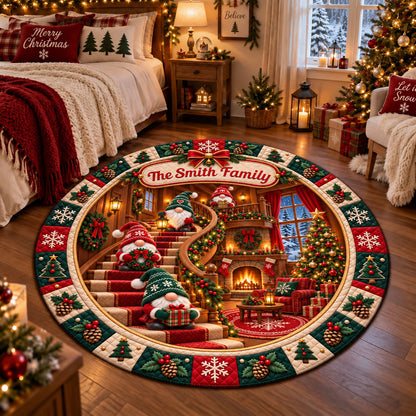 Warm Wishes In Cozy House Shaped Doormat - Personalized Christmas Decor 3D Round Rug