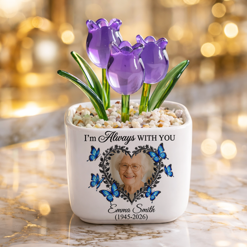 I Am Always With You Flowers - Personalized Custom Glass Everlasting Tulips