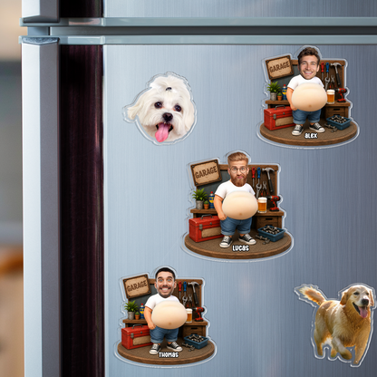 Personalized Funny Professionally Dad Bod Fridge Magnet - Custom Photo Squeeze Magnet, Kitchen Decor