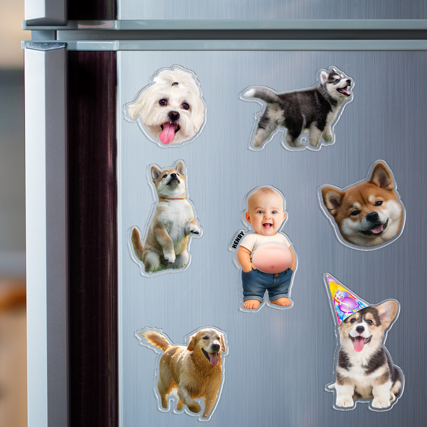 Personalized Funny Chibi Fridge Magnet - Custom Photo Squeeze Magnet, Kitchen Decor