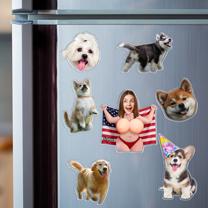 Personalized Funny Flag Squishy Fridge Magnet - Custom Photo Squeeze Magnet, Kitchen Decor