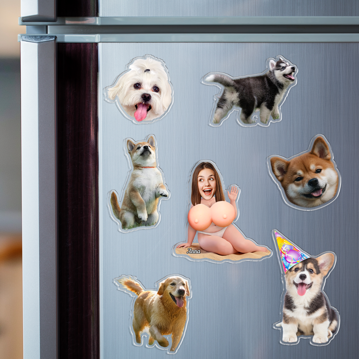 Personalized Funny Beach Squishy Fridge Magnet - Custom Photo Squeeze Magnet, Kitchen Decor