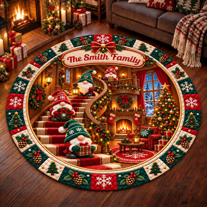 Warm Wishes In Cozy House Shaped Doormat - Personalized Christmas Decor 3D Round Rug