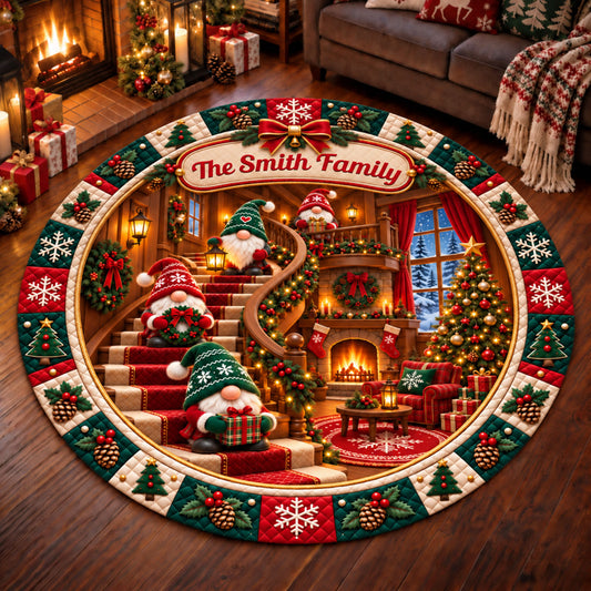 Warm Wishes In Cozy House Shaped Doormat - Personalized Christmas Decor 3D Round Rug