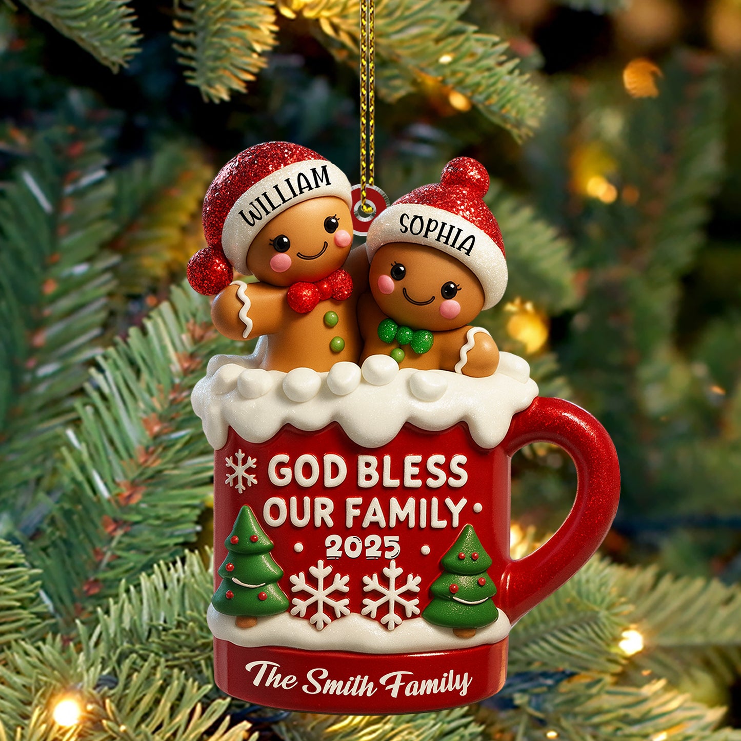 God Bless Our Family - Personalized Acrylic Ornament