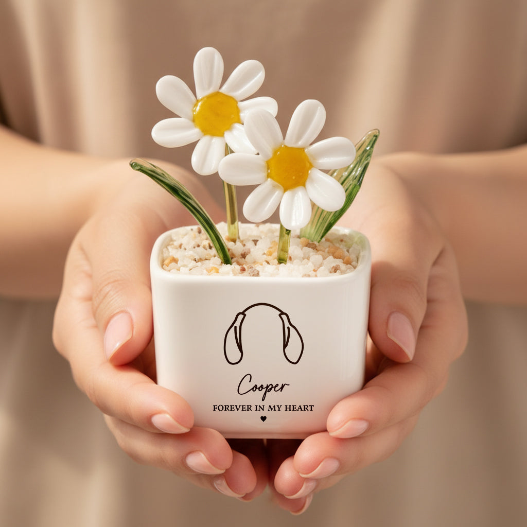 Forever Loved Dog Loss - Personalized Custom Glass Everlasting Flowers