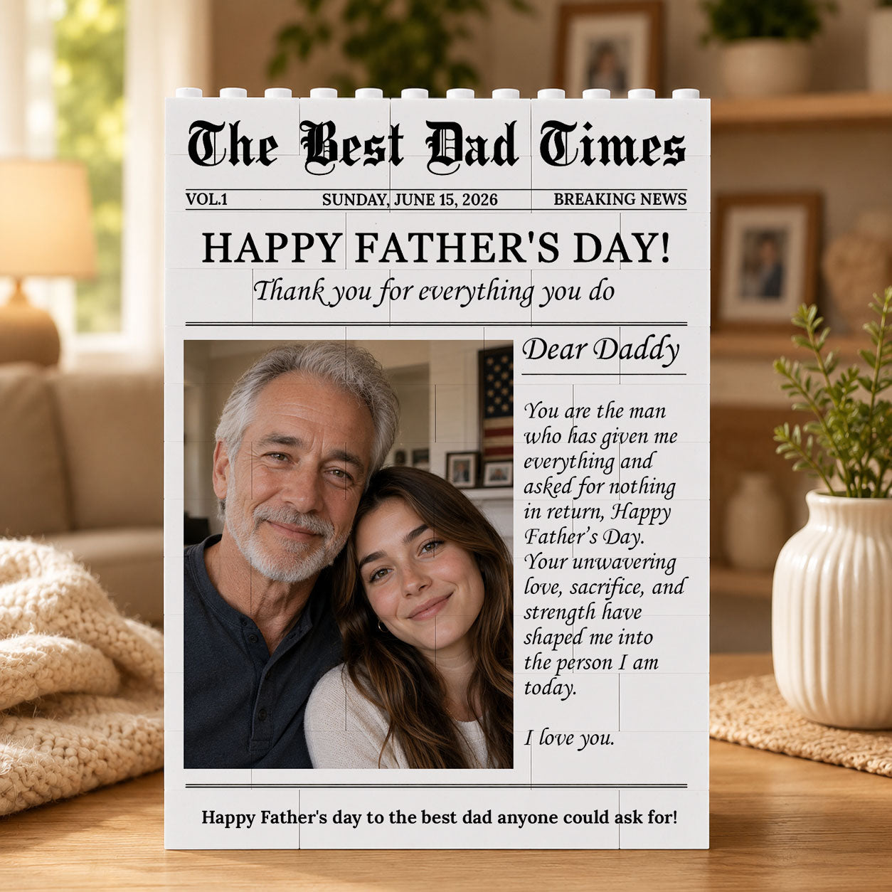 The Man Given Me Everything Custom Photo Building Blocks for Dad - Father's Day Gifts