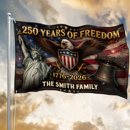 250 Years Of Freedom Flag - Semiquincentennial Eagle Flag - Personalized House Flag