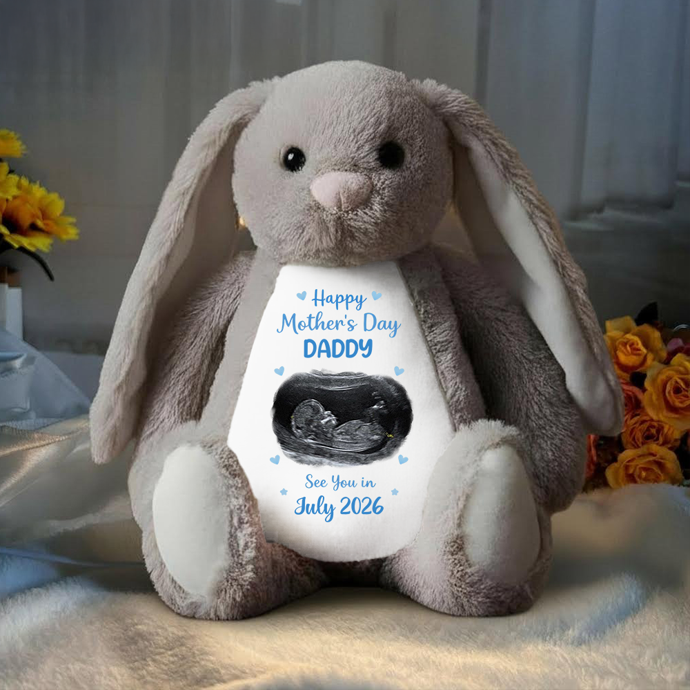 Custom Photo See You In 2026 Baby Expecting - Personalized Custom Bunny Plush