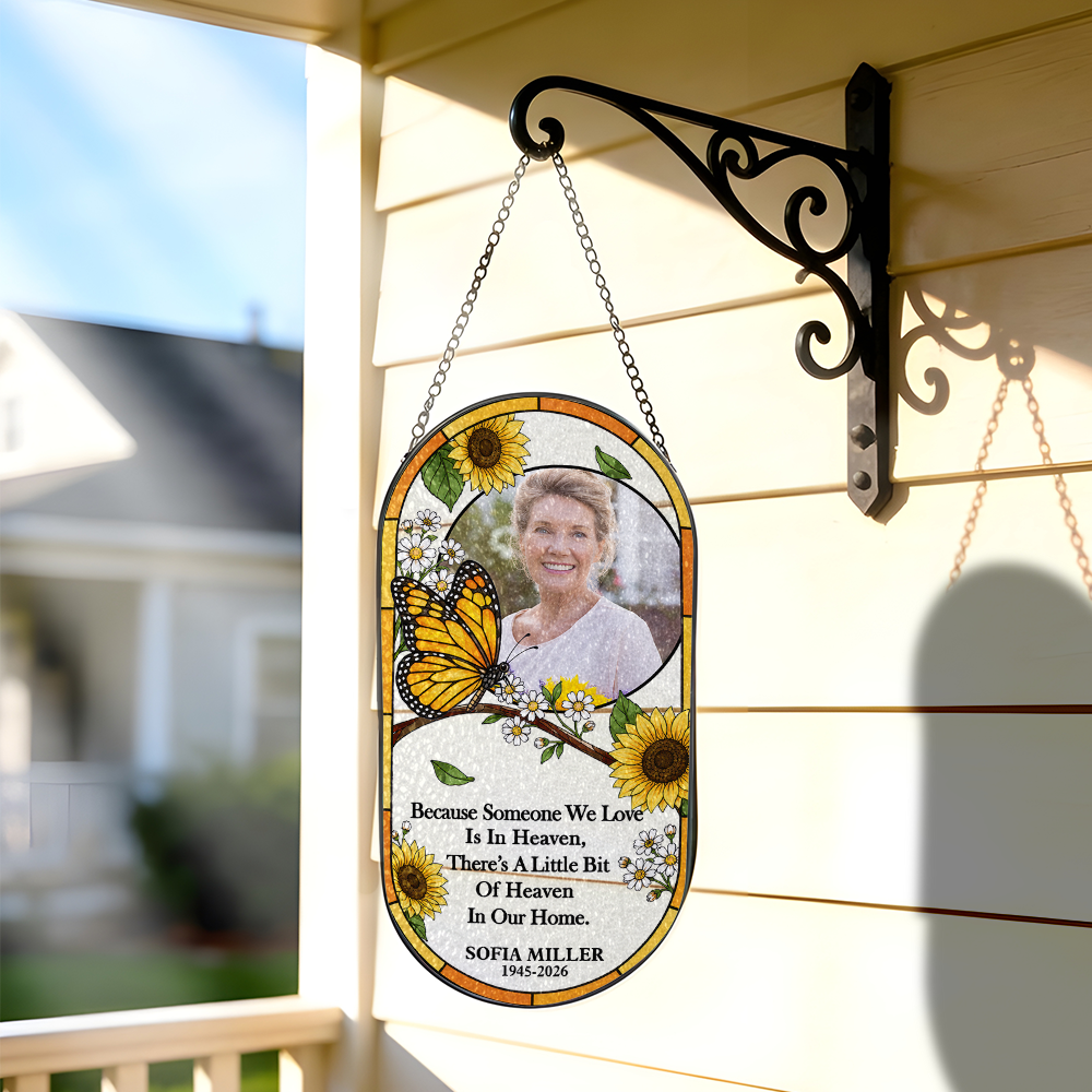 I'm Always With You Memorial - Personalized Oval Stained Glass Suncatcher