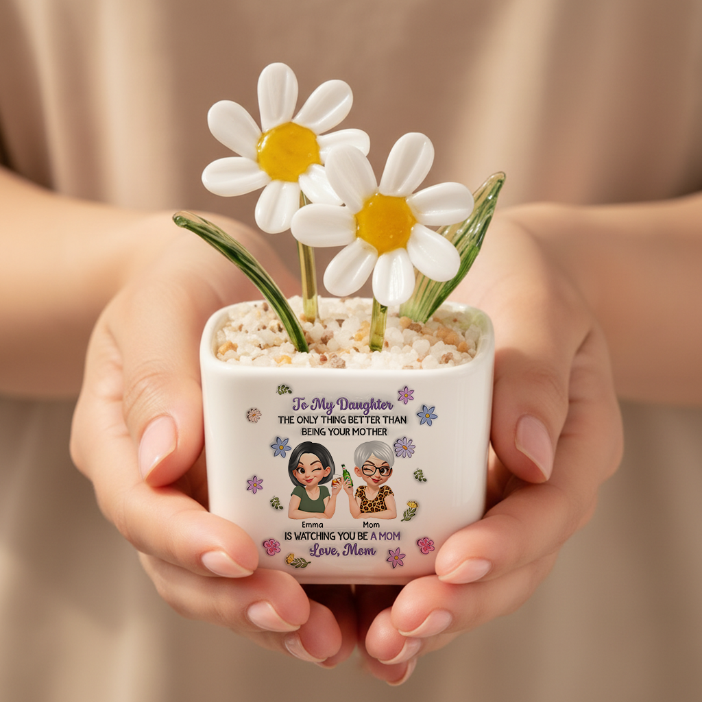 Linked Together Cartoon - Personalized Custom Glass Everlasting Flowers