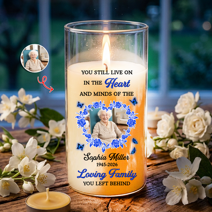 In Loving Memories Custom Memorial Candle - Personalized Flameless LED Candle