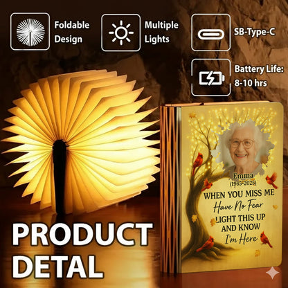 When You Miss Me Have No Fear Memorial - Personalized Book Lamp