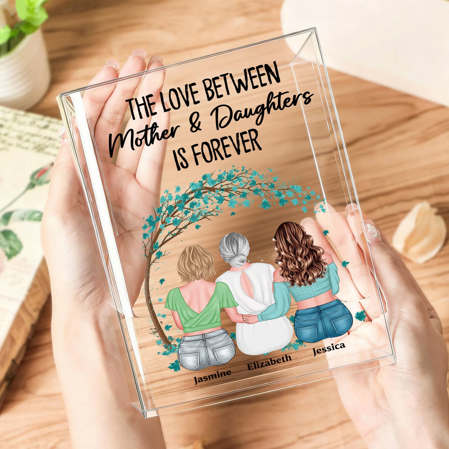 The Love Between Mother & Daughters Is Forever - Personalized Acrylic Book Vase