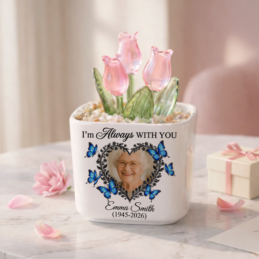 I Am Always With You Flowers - Personalized Custom Glass Everlasting Tulips