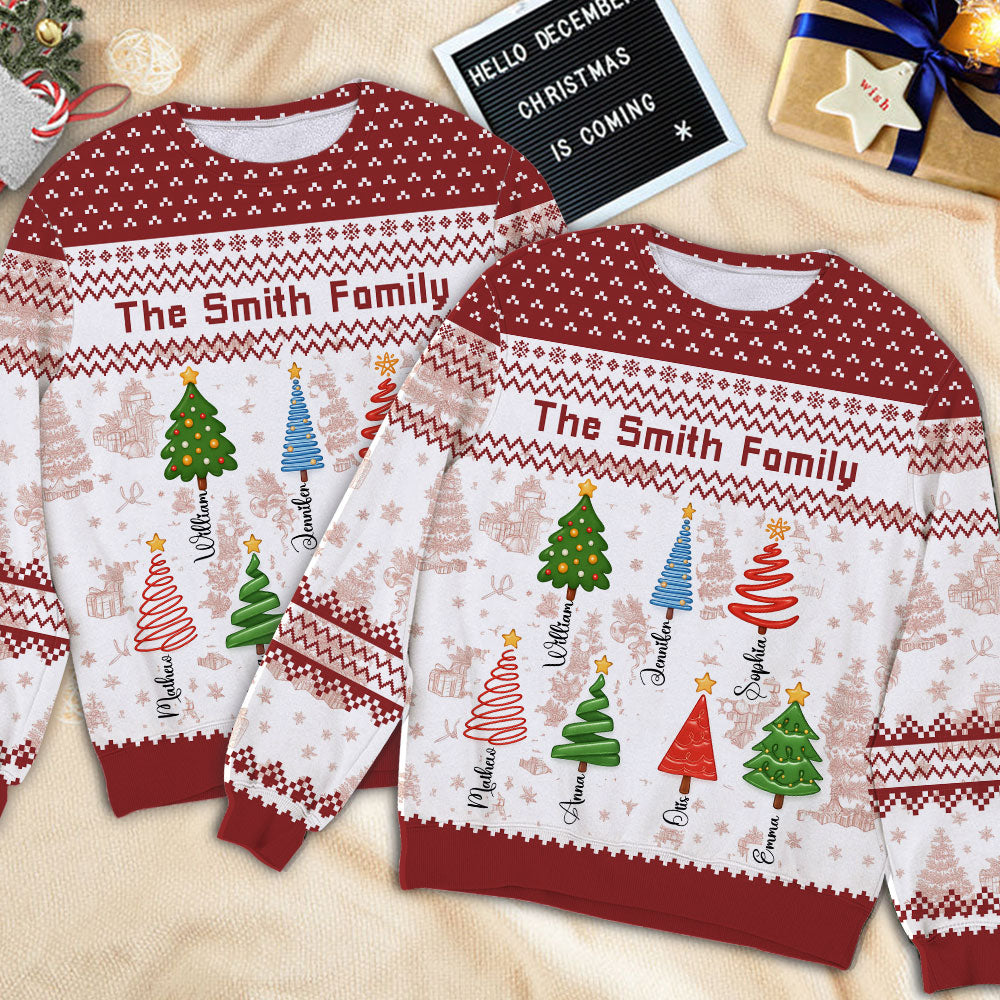 Family Tree Ugly Sweater - Unisex Wool Jumper - Christmas Gift