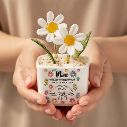 Holds Us Together Flowers - Personalized Custom Glass Everlasting Flowers