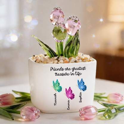 Friends Forever - Personalized Custom Glass Everlasting Flowers