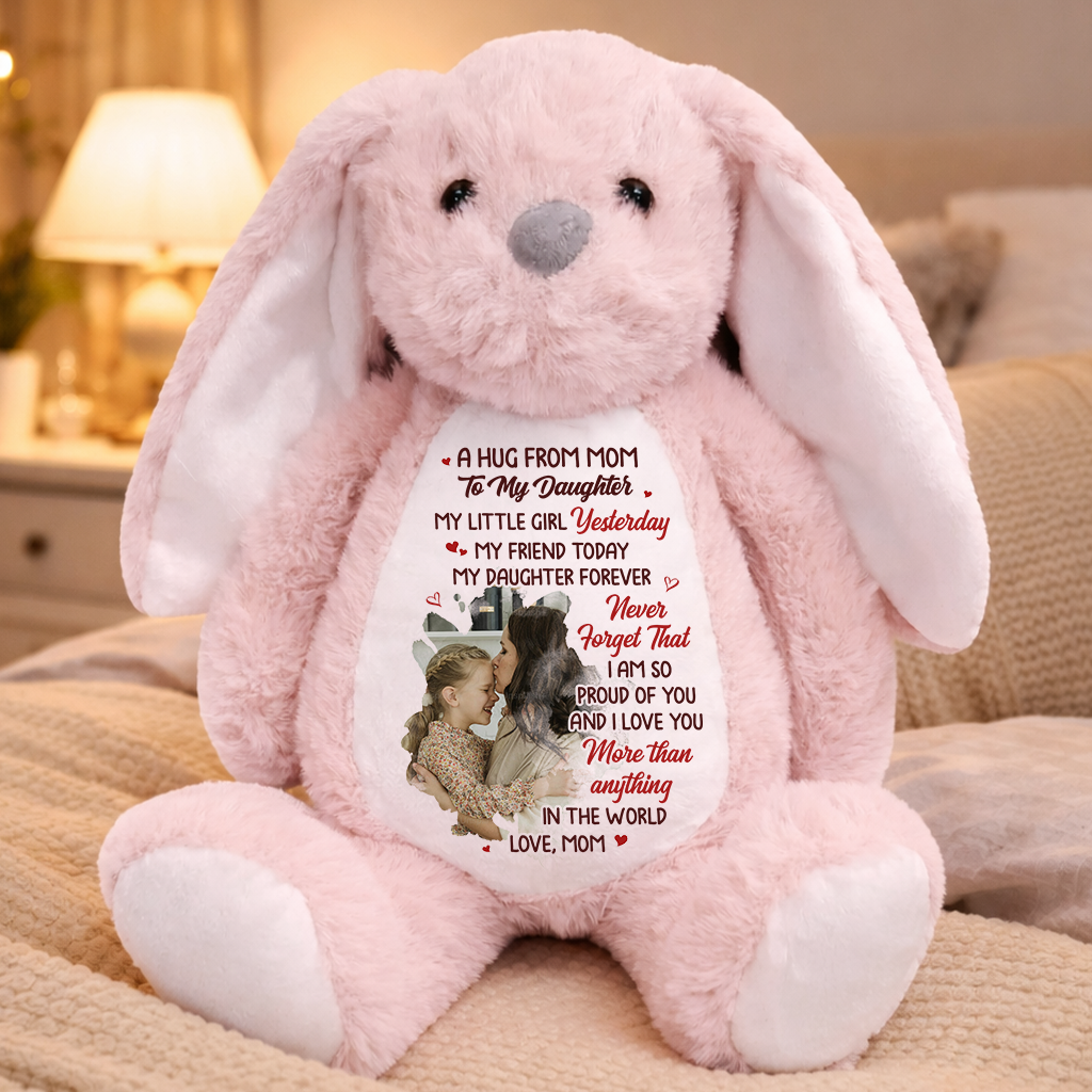 A Hug From Mom Happy Mother's Day - Personalized Custom Bunny Plush