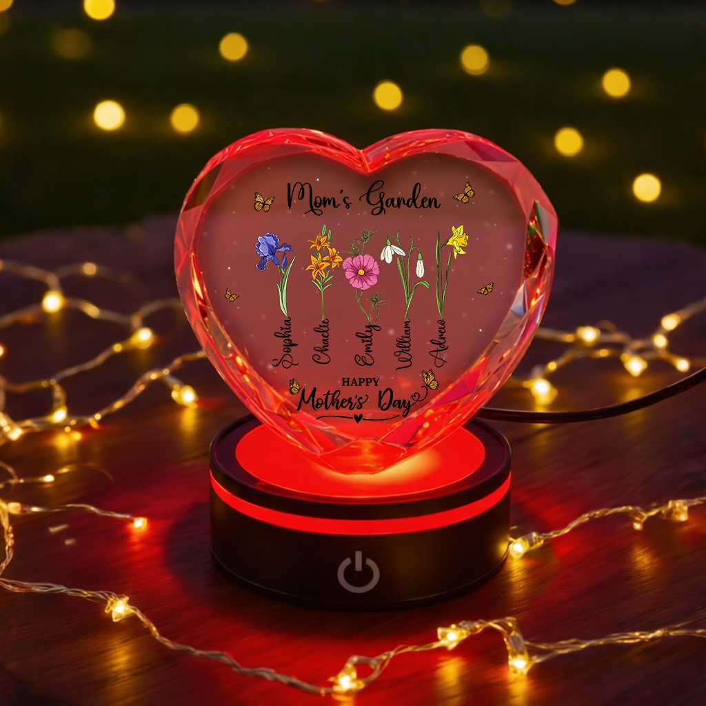 Grandma's Garden Personalized - Personalized Custom Crystal Led Light