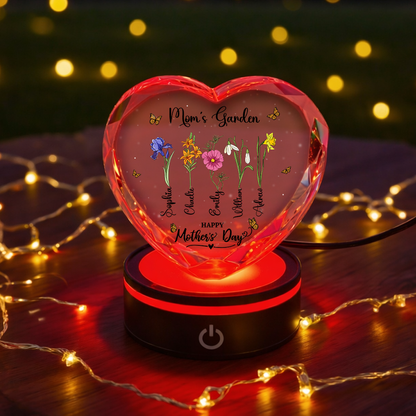 Grandma's Garden Personalized - Personalized Custom Crystal Led Light