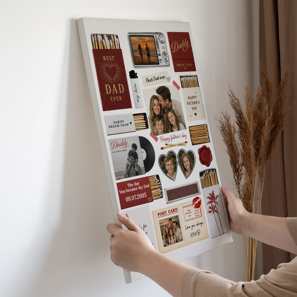 Mots croisés familiaux avec des fleurs - Impressions sur toile personnalisées