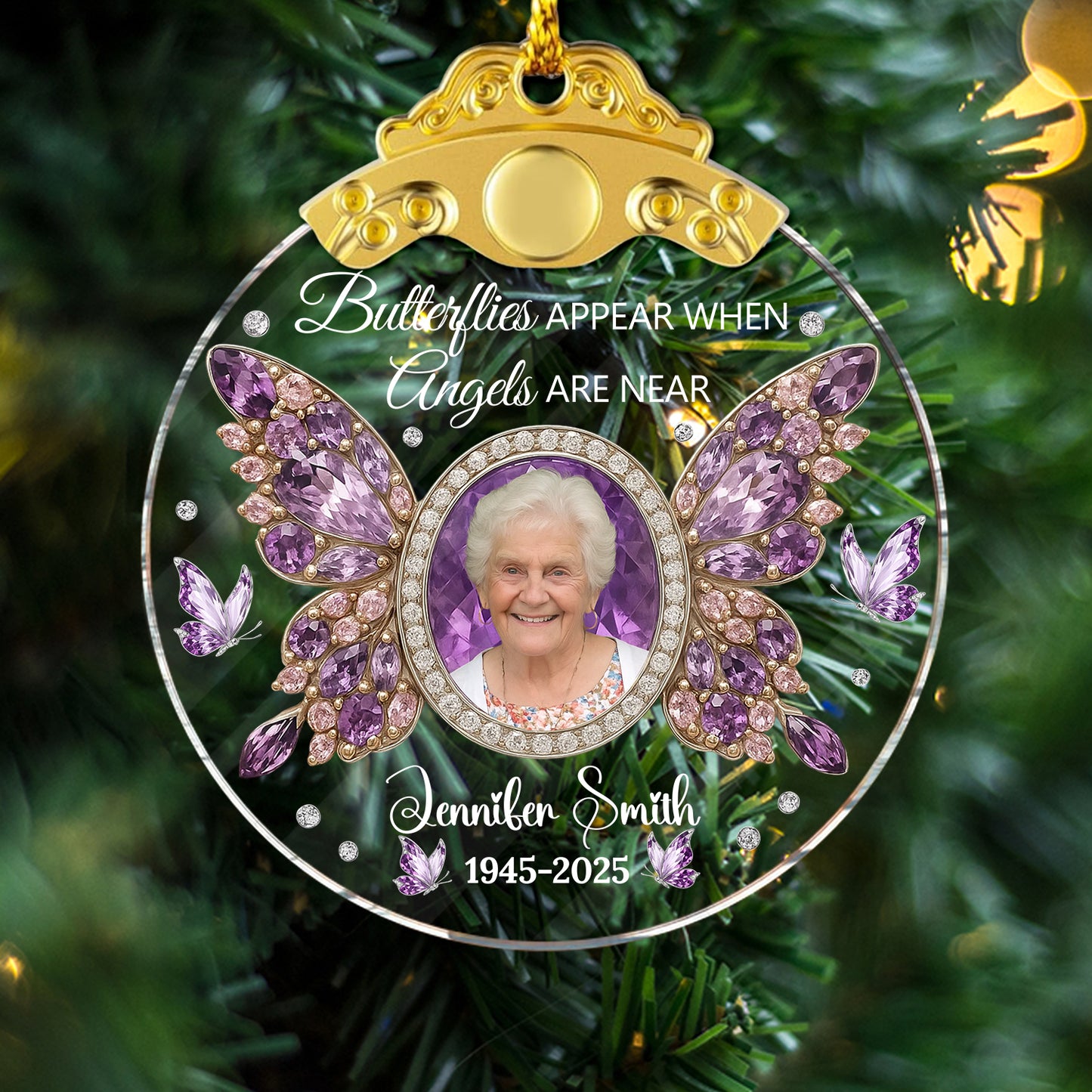 My Angel - Personalized Glass Ornament With Silver and Gold Cap