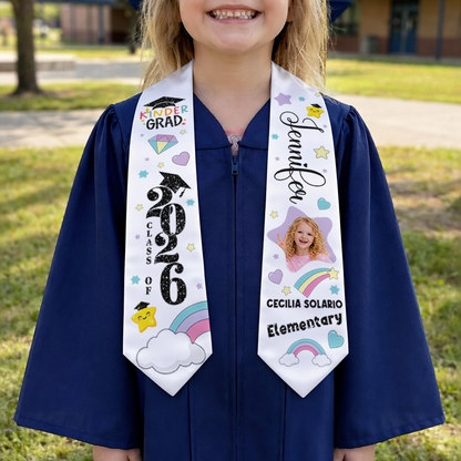 Star Class of 2026 Kids Stoles Sash - Personalized Kids Graduation Stole