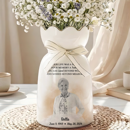 You Are Loved Beyond Words - Personalized Custom Ribbon Tie Flower Vase