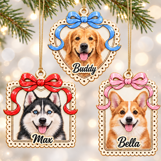 Custom Pet Photo Heart Gifts for Pet Lovers - Real 3D Relief Ornament