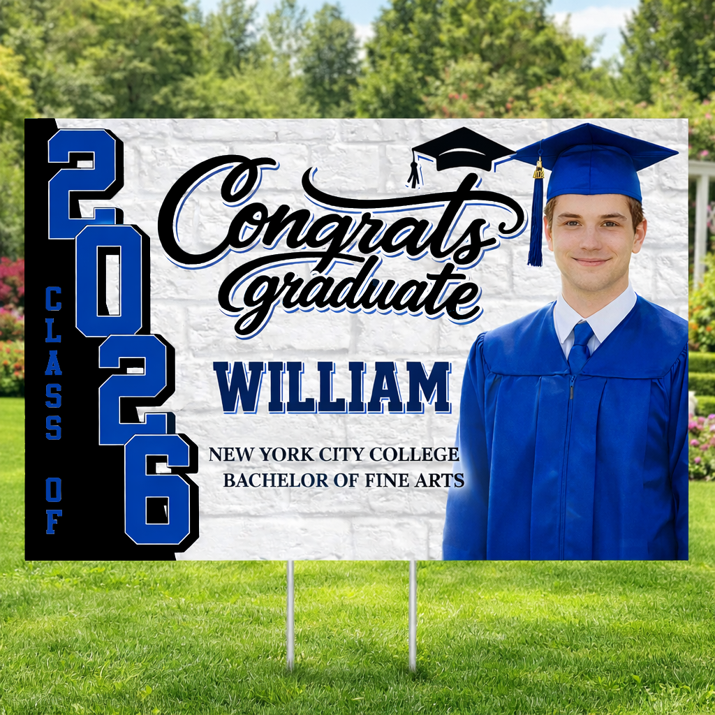 2026 Lawn Sign Graduation Gift - Personalized Graduation Yarn Sign With Stake
