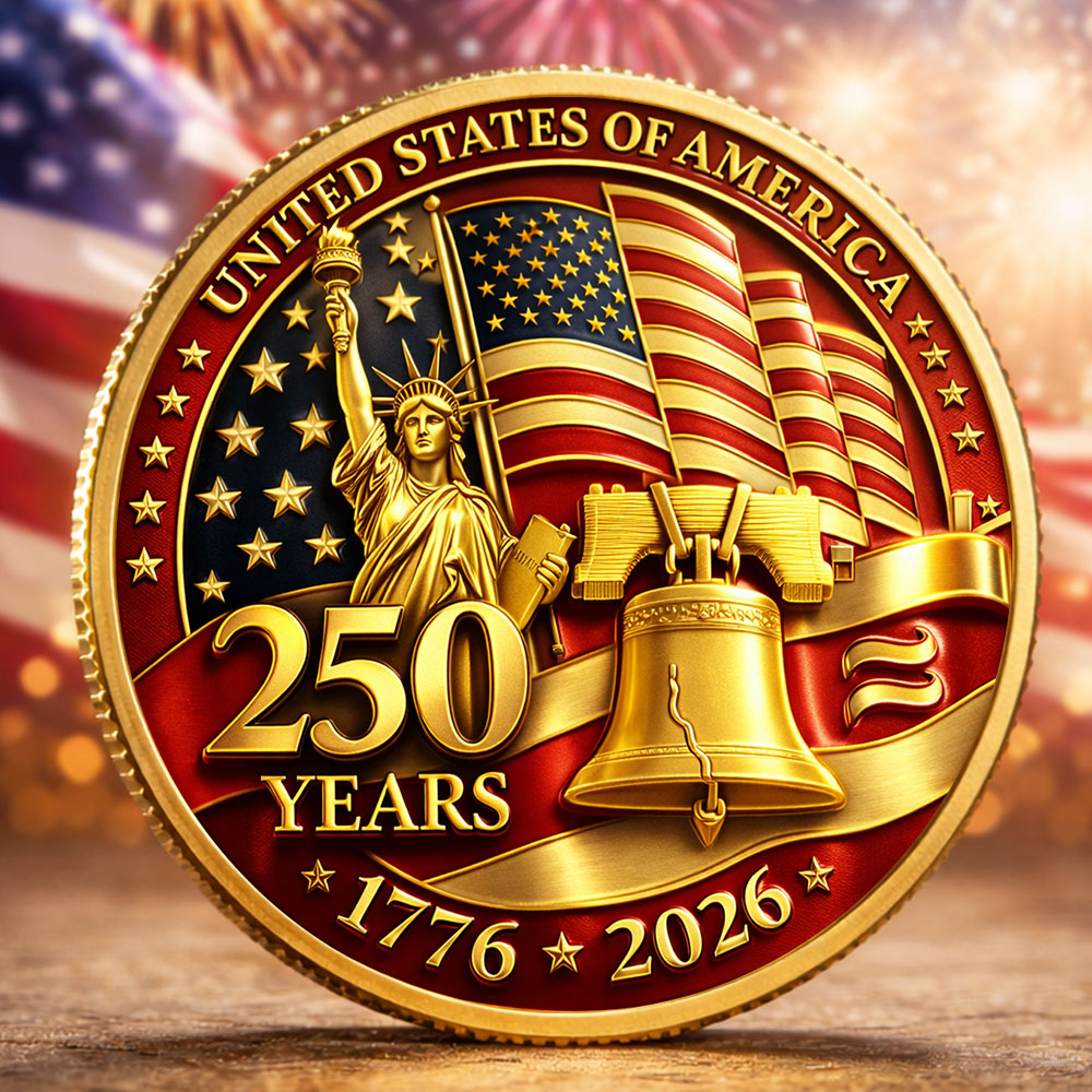 250th Anniversary United States Of America - Commemorative Challenge Coin 1776-2026
