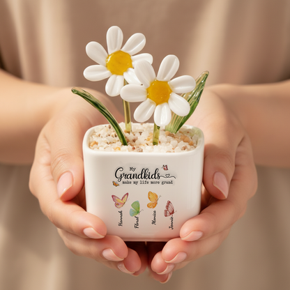 Grandma Heart Flowers - Personalized Custom Glass Everlasting Flowers