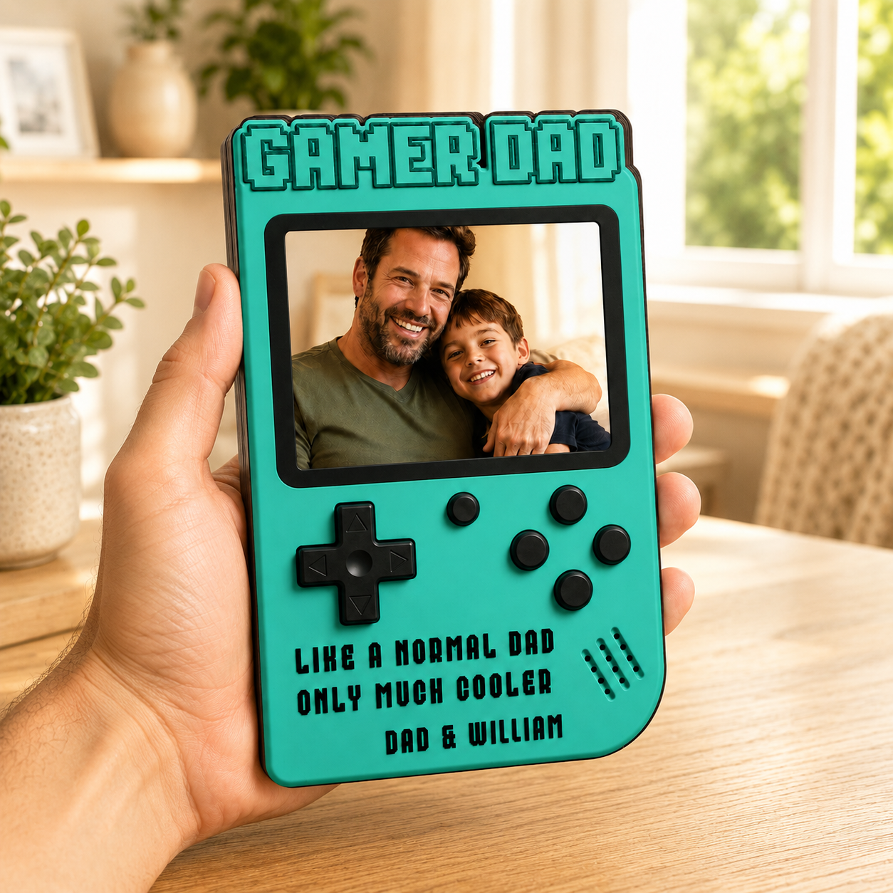 Gammer Dad - Personalized Memorial Wooden Sitom Angn - Cusgel Figure Block, Sympathy Gift