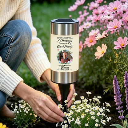 Forever Loved Solar Garden Light - Personalized Memorial Sympathy Gifts For Loss Of Mom, Dad