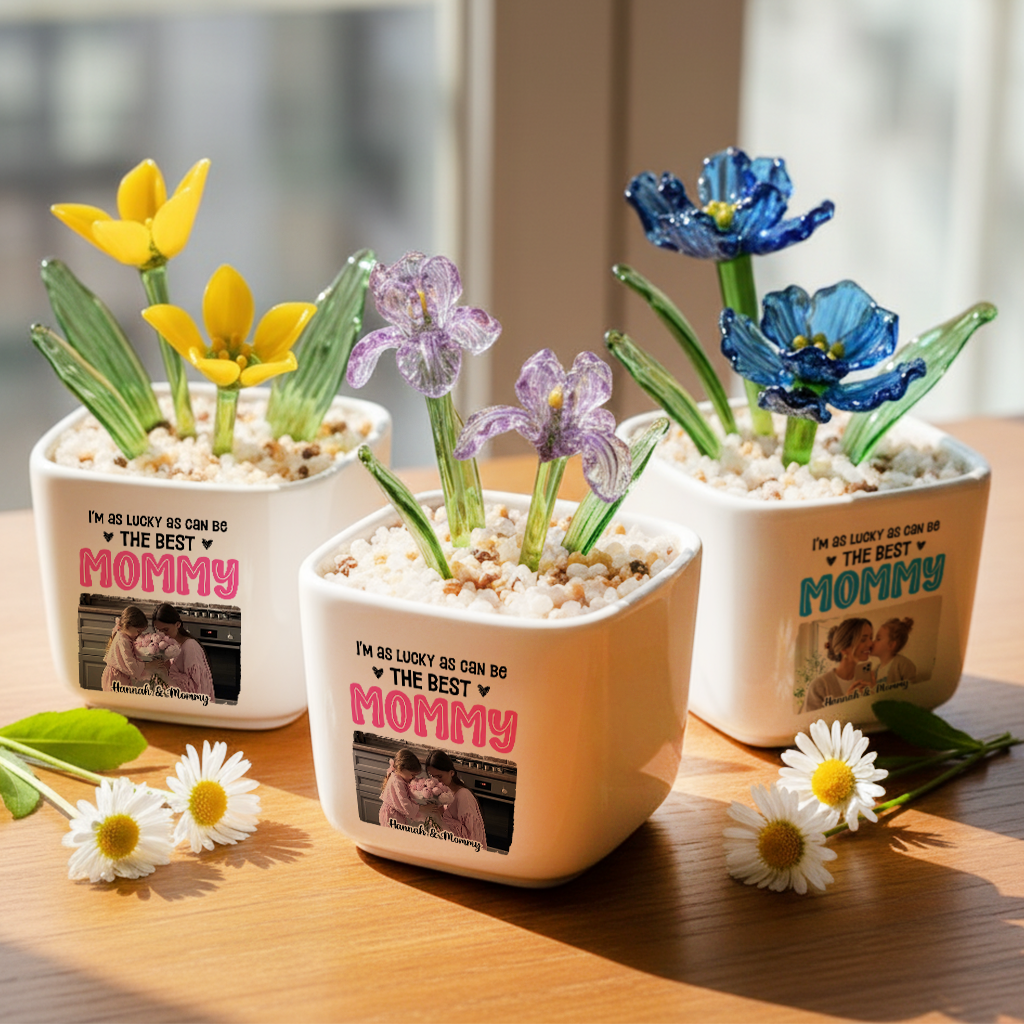 I Am Lucky - Personalized Custom Glass Everlasting Flowers