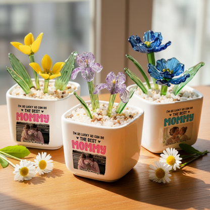 I Am Lucky - Personalized Custom Glass Everlasting Flowers