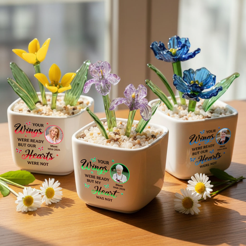 Miss You So Much Memorial - Personalized Custom Glass Everlasting Flowers